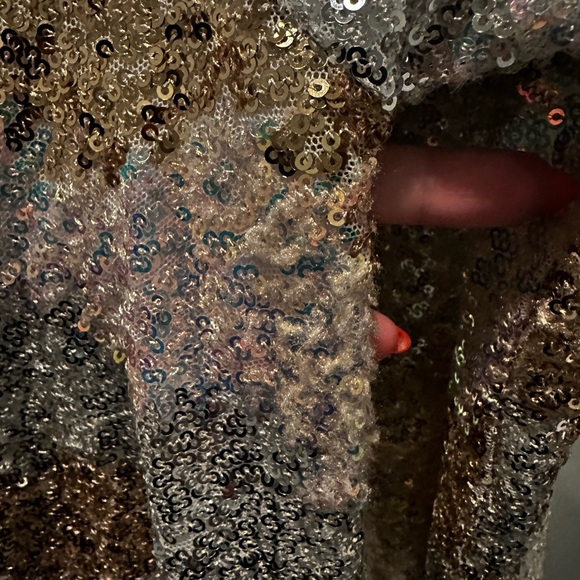 Genevieve Revolution Ivory Multi Jumpsuit sequins - Picture 3 of 8